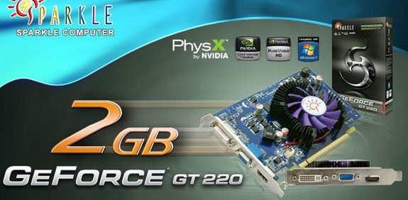Sparkle GeForce GT 220 - 2GB na palubě