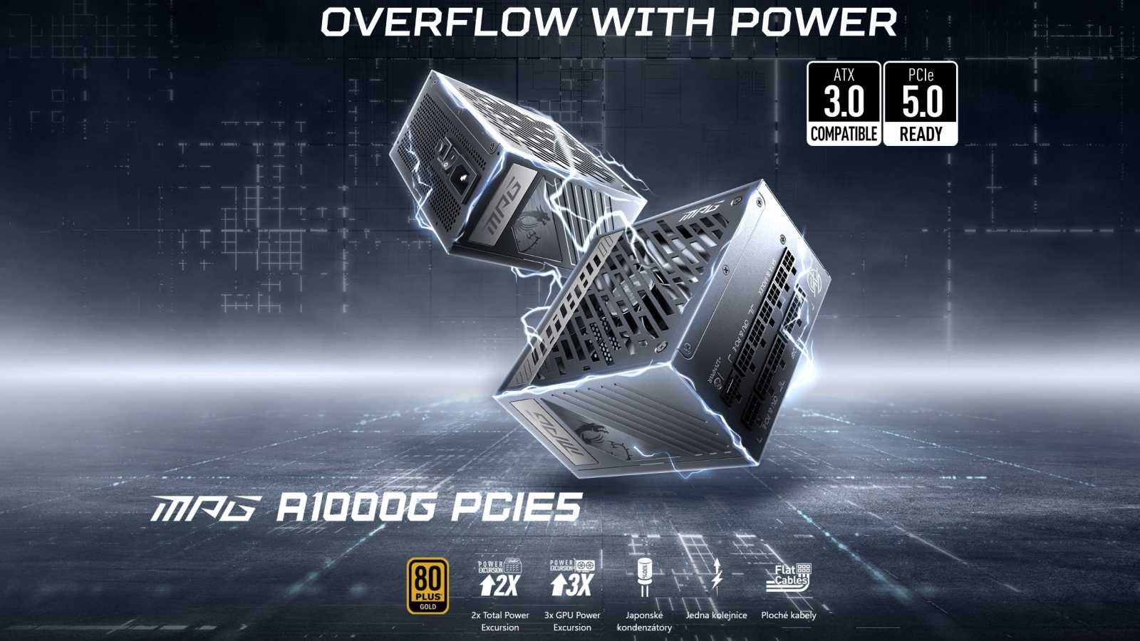 Zdroj pro opravdové hráče, MSI MPG A1000G PCIE5 je připraven na nové generace výkonných počítačů