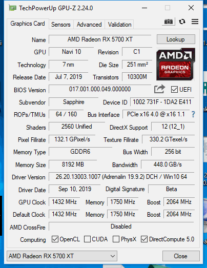 Test Sapphire Pulse RX 5700 XT OC 8GB: Navi 10 dobře a levně