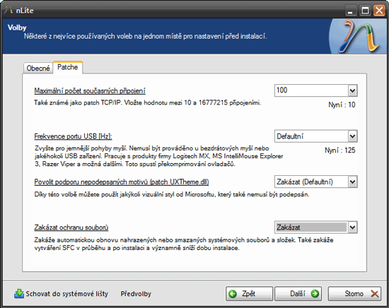 nLite: Instalace Windows XP SP3 na míru