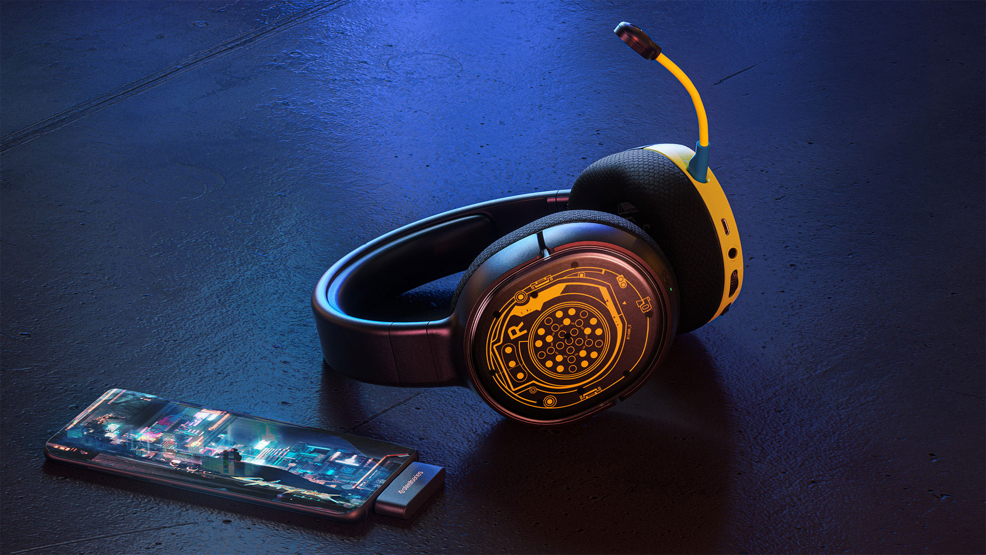 Limitovaná edice headsetů SteelSeries s motivy hry Cyberpunk 2077