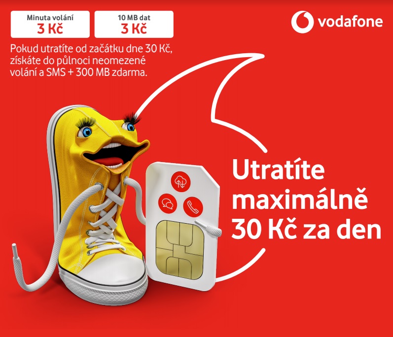 Maximálně 30 korun za den, nová předplacená karta Vodafonu hlídá rozpočet