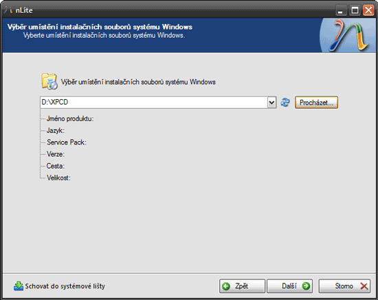 nLite: Instalace Windows XP SP3 na míru