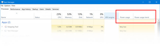 Nadcházející aktualizace Windows 10 upraví správce úloh. Nově bude ukazovat spotřebu energie na proces