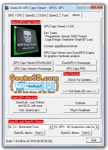 Gpu Caps Viewer 1.8.6 s podporou Fermi