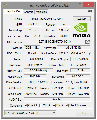 Grafika GeForce GTX 750 Ti