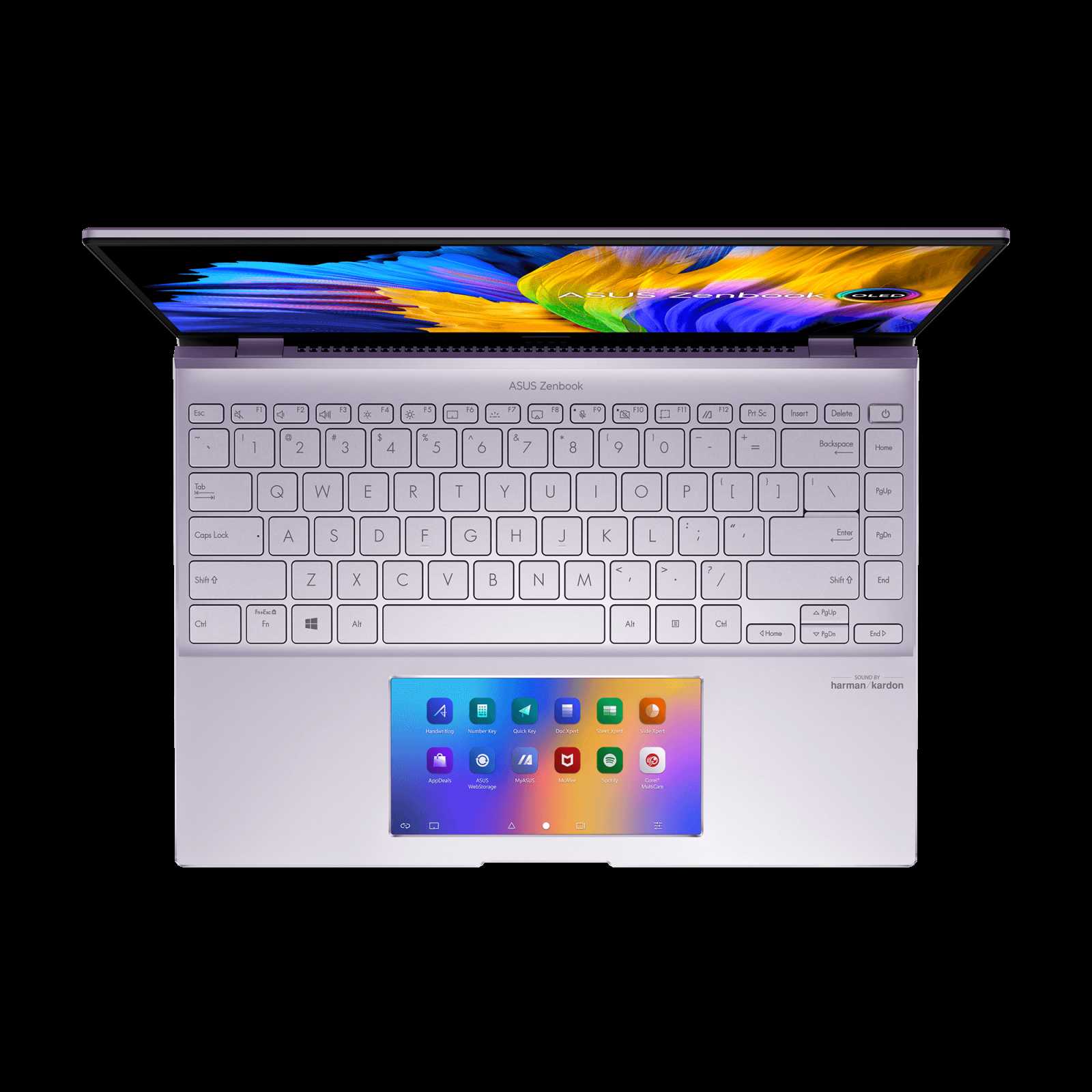 Zenbook 14X OLED_UX5400_Product photo_Lilac Mist_ScreenPad