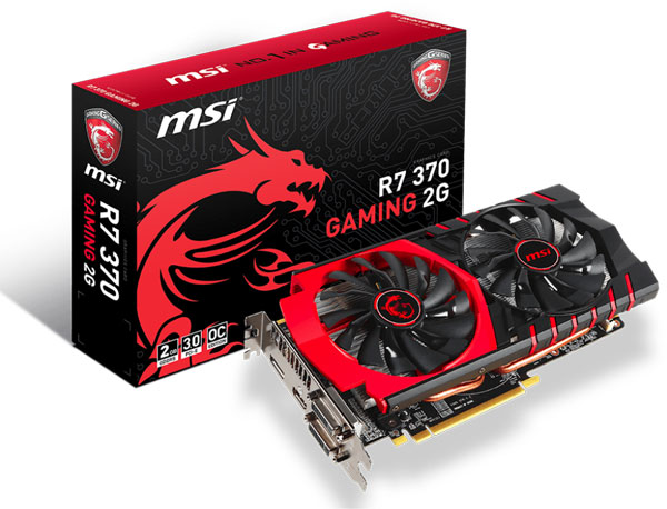 Grafická karta AMD Radeon R7 370 - MSI R7 370 GAMING 2G