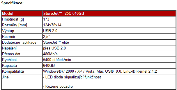 Mobilní disk Transcend v elegantním provedení