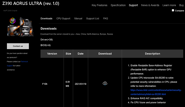 RTX 3060: Mining Hashrate a Resizable BAR na Intel X299