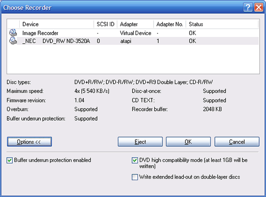 NEC ND-3520A, první DVD+-R DL vypalovačka