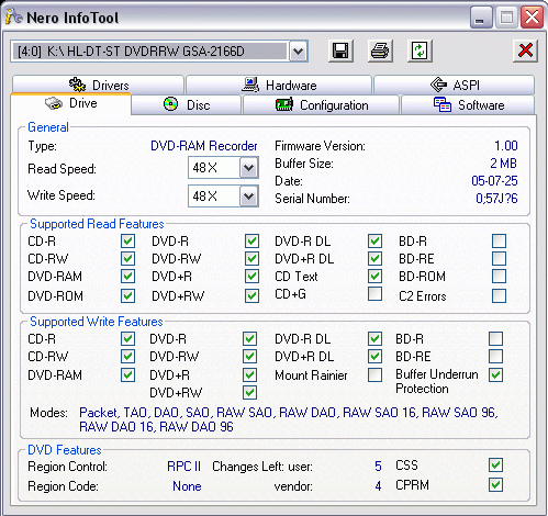 LG GSA-2166D - externí vypalovačka