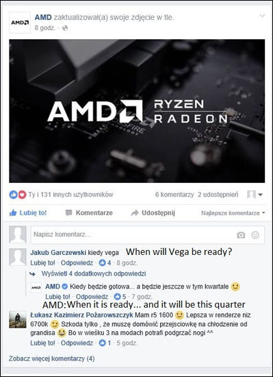 AMD potvrdilo, že Vega přijde ještě v tomto čtvrtletí