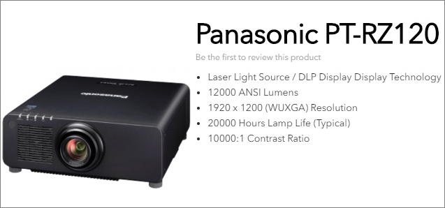 Panasonic PT-RZ120 je laserový projektor s jasem až 12 600 lumenů