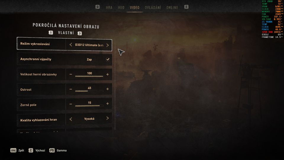 Dying Light 2 Stay Human – rozbor RT a vliv nastavení na výkon