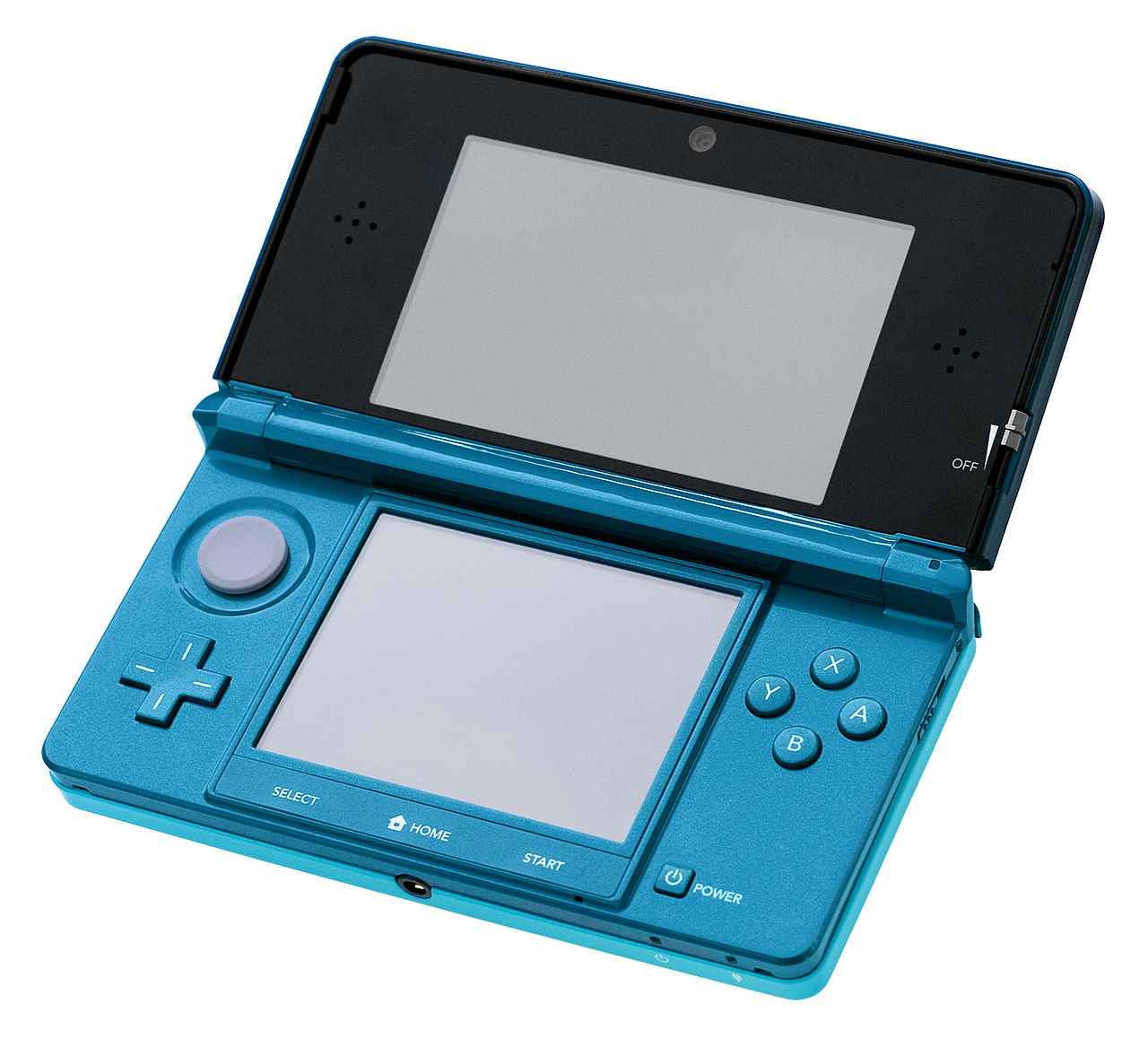 Nintendo 3DS v provedení Aqua Blue. Zdroj: Nintendo