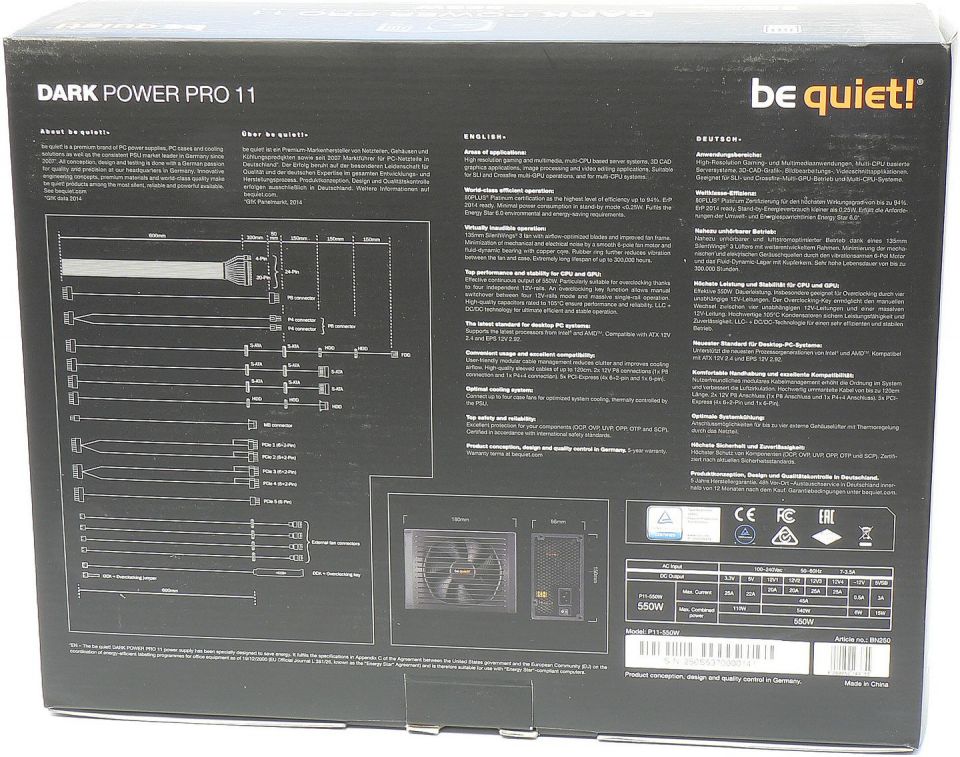Be Quiet! Dark Power Pro P11 550 W: od zlata k platině