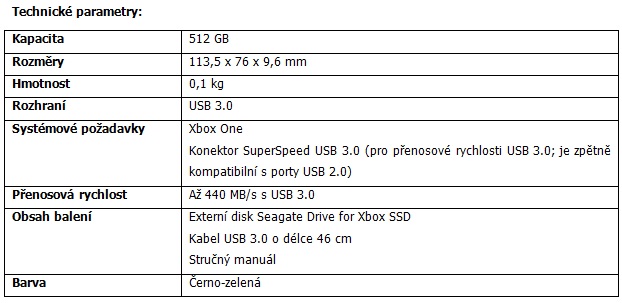 Seagate začne v prosinci prodávat SSD pro Xbox One