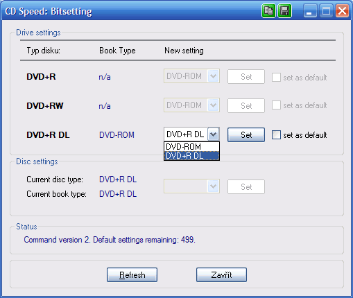 NEC ND-3540A, vypalujeme DVD+R DL 8x