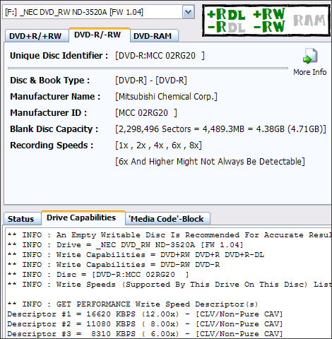 NEC ND-3520A, první DVD+-R DL vypalovačka