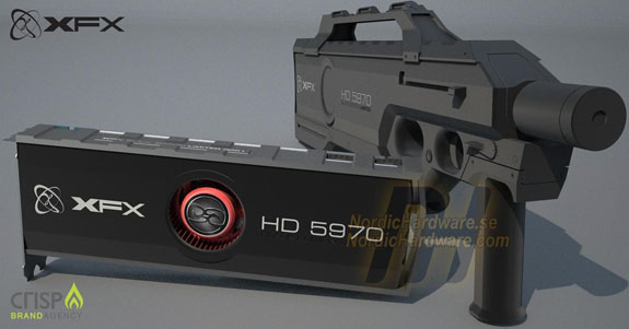 XFX Radeon HD 5970 ve tvaru samopalu!