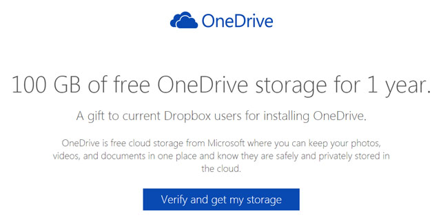 Microsoft nabízí 100 GB volného místa na OneDrive pro stávající uživatele  Dropboxu