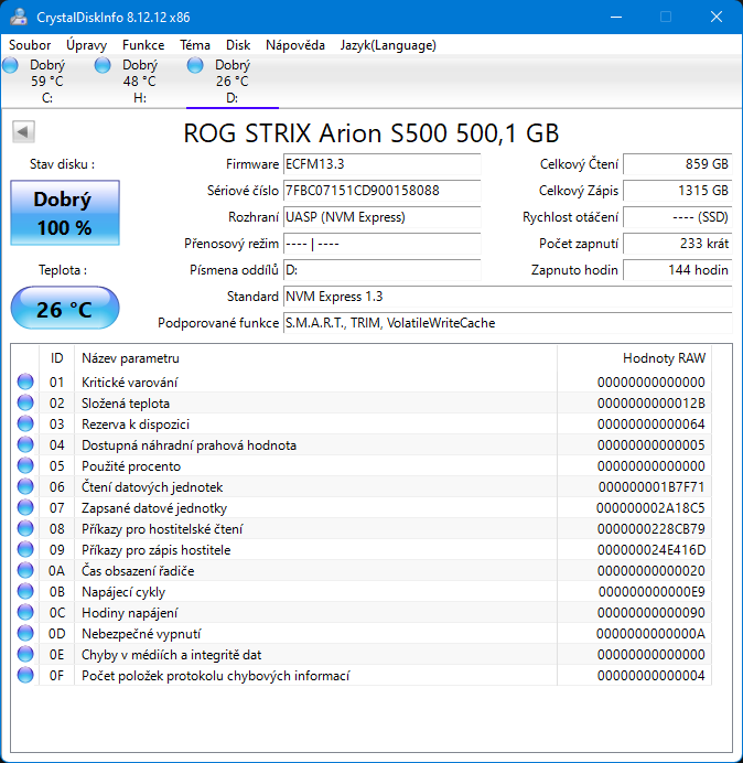 Test SSD ASUS Strix Arion S500: Hry i na externím disku