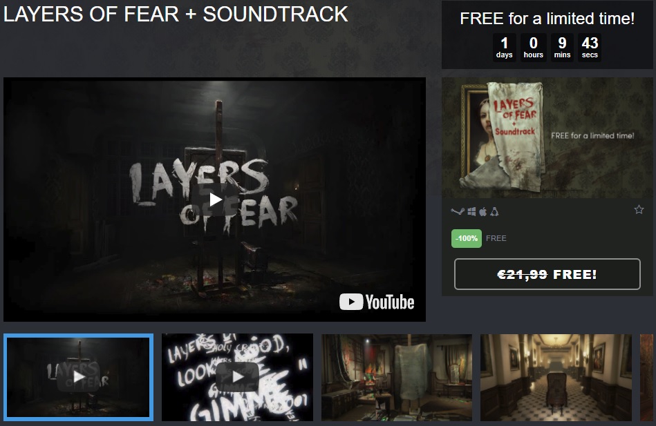 Adventura Layers of Fear je zdarma