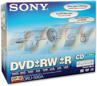 Sony DRU-500A: práce s DVD všeho druhu