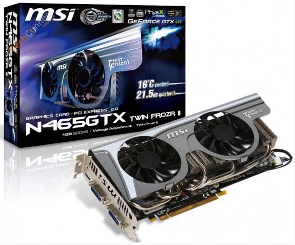 MSI oficiálně oznámilo tři nové grafické karty  Twin Frozr II GTX 465, GTX465 Golden Edition a GTX 470