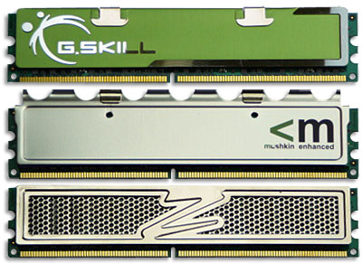 OCZ, Mushkin, GSkill DDR2 800MHz - trojice značkových 2GB kitů