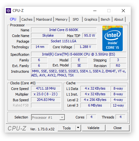  Frekvence procesoru bez jediného problému 4,7 GHz a napětí 1,3V