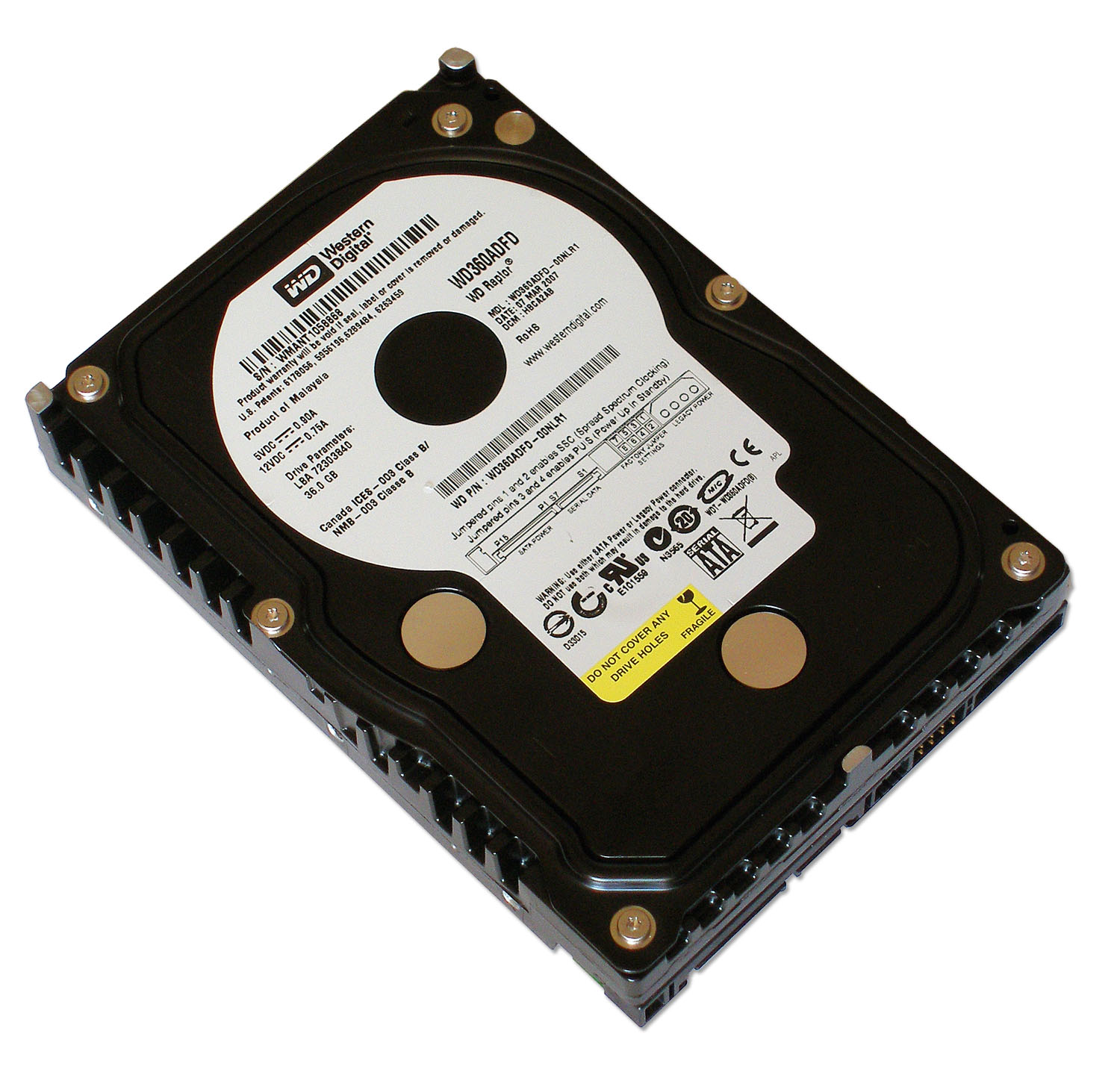 Western Digital Raptor WD360ADFD (pro zvětšení klikněte)