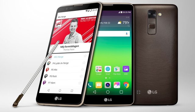 LG Stylus 2 obsahuje přijímač digitálního rozhlasu DAB+