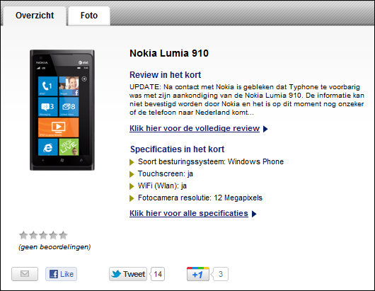 Nokia Lumia 910 : Windows Phone 7 s velkým displejem i pro Evropu?