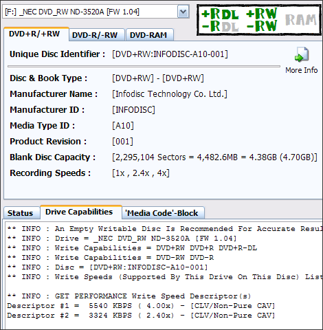 NEC ND-3520A, první DVD+-R DL vypalovačka