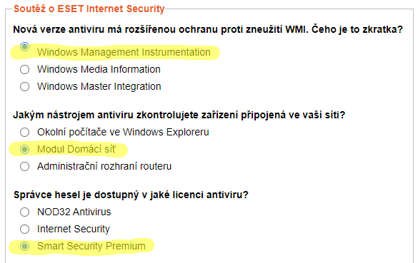 Vyhlášení soutěže o licence antiviru ESET Internet Security