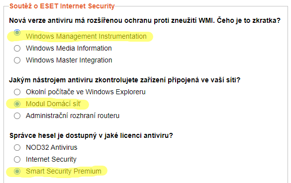 Vyhlášení soutěže o licence antiviru ESET Internet Security 