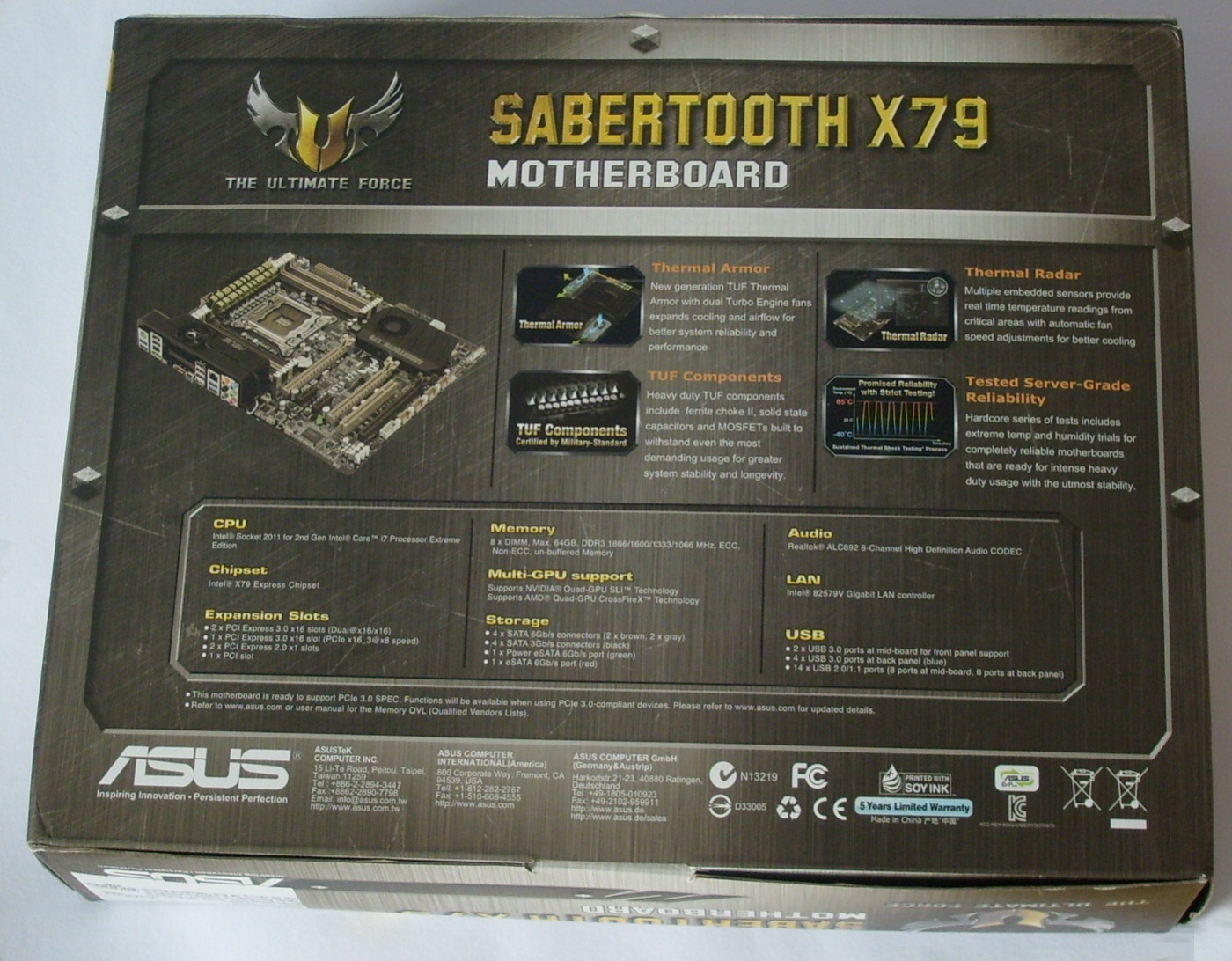 Asus Sabertooth X79 –  odolná deska s pětiletou zárukou