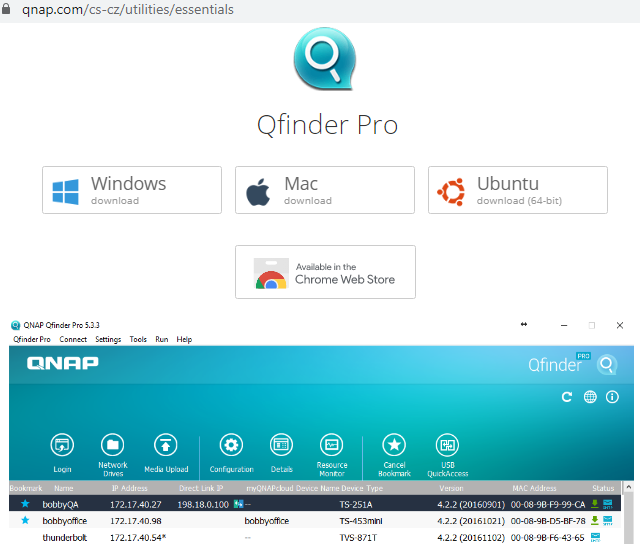 qnap unable to find with qfinder