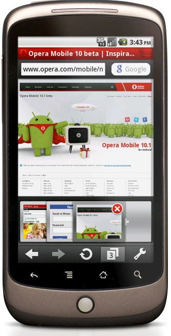 Opera Mobile 10.1 pro Android ke stažení