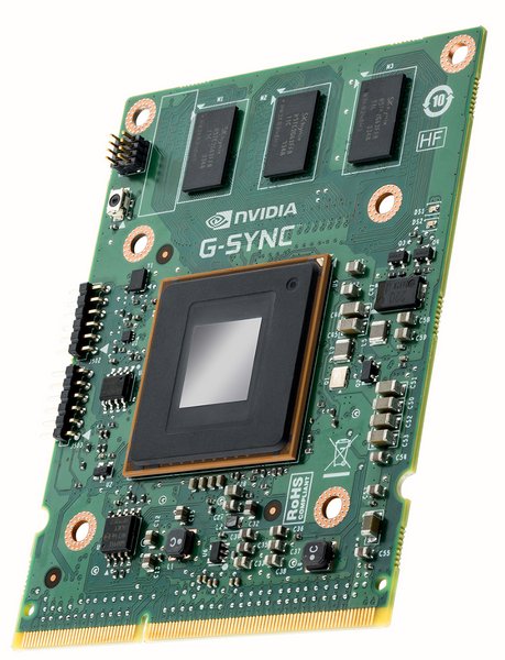 G-Sync modul osazený FPGA čipem a rychlou pamětí o velikosti 768 MB.