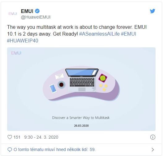 Huawei zítra představí uživatelské prostředí EMUI 10.1