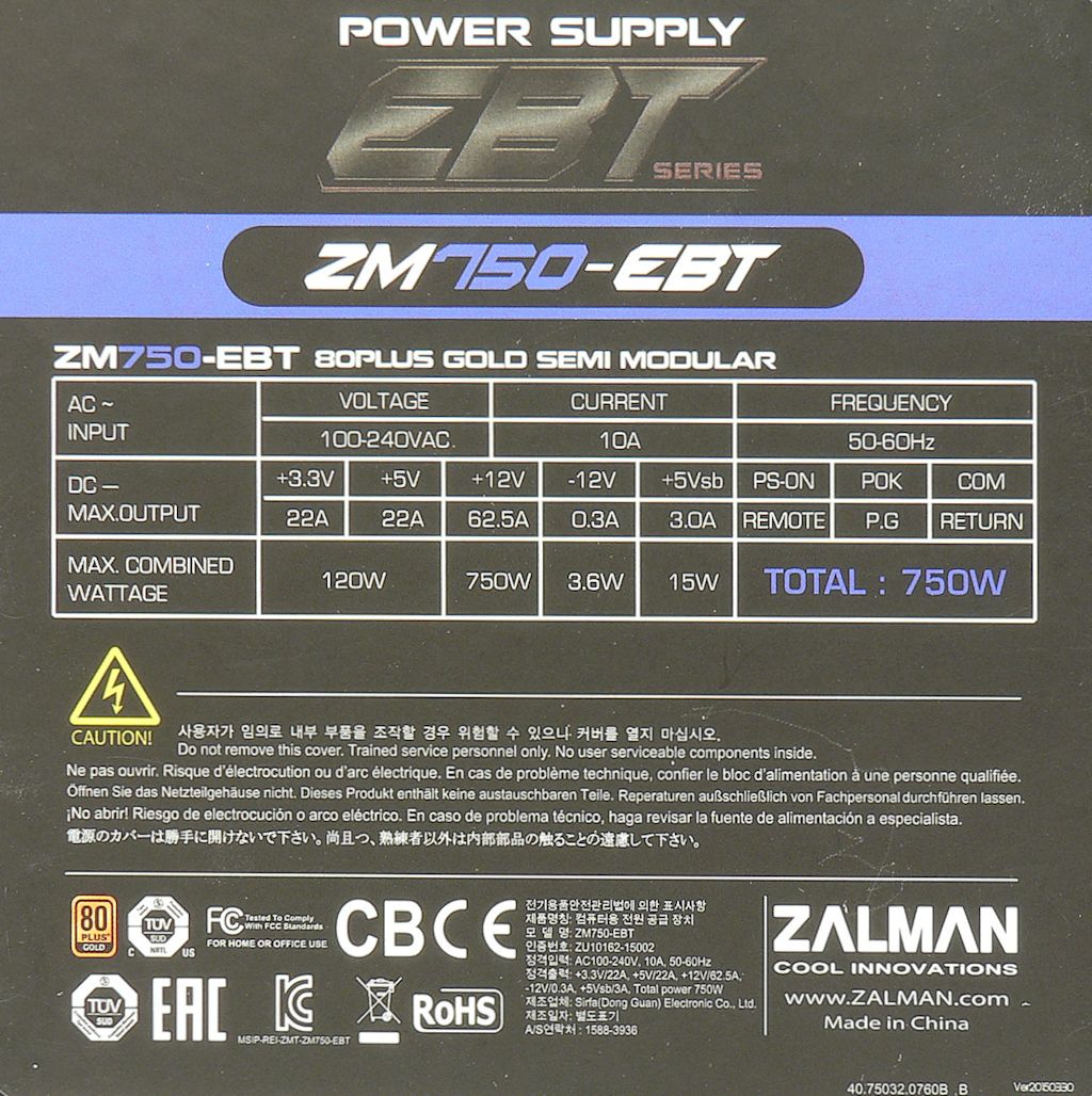 Zalman ZM750-EBT: synchronní zlatá platforma Sirtec