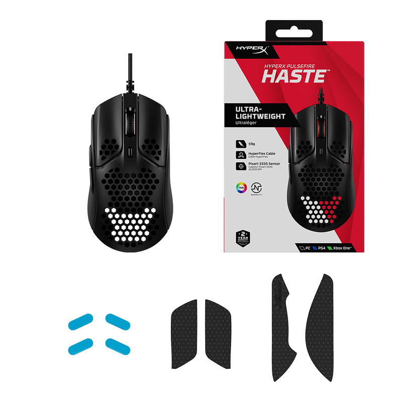 HyperX Pulsefire Haste je děrovaná herní myš se symetrickým tělem