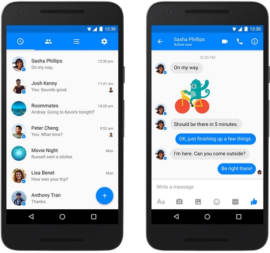 Facebook Messenger pro Android dostává Material Design