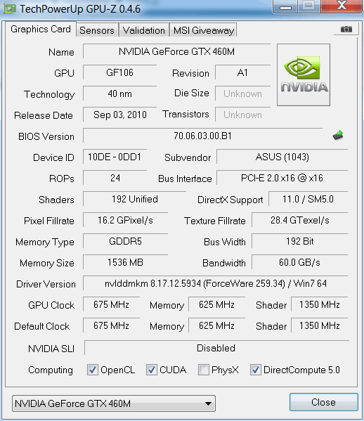 Asus ROG G73JW — herní obr s GTX 460M v podpalubí