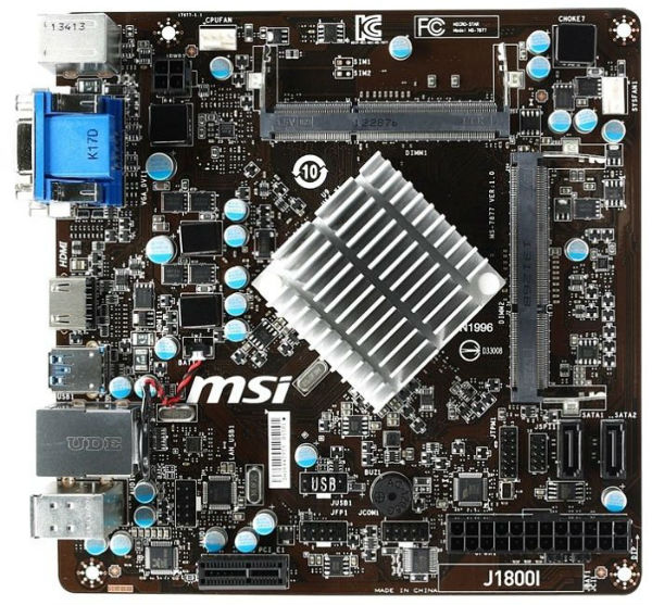 MSI zahájilo v Evropě prodej ITX základní desky J1800I