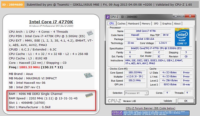 4404 MHz! To je číslo nového rekordu ve frekvenci DDR3 pamětí