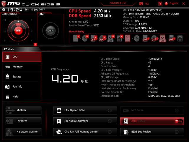 MSI Z270 Gaming M7: Herní deska pro Kaby Lake